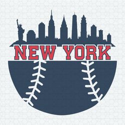 Retro New York Baseball Skyline SVG