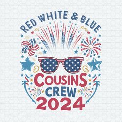 red white and blue cousins crew 2024 fireworks png