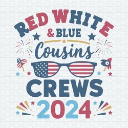 red white and blue cousins crew svg