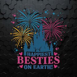 retro happiest besties on earth disney castle svg