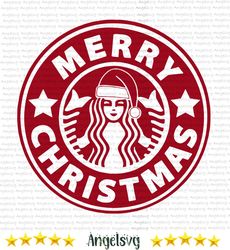 merry christmas starbuck svg, christmas svg, xmas svg