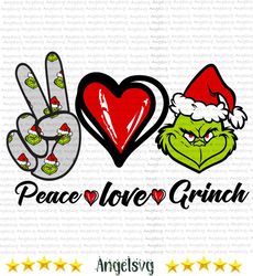 peace love grinch svg, christmas svg, grinch svg