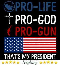 pro life pro god pro gun, america svg, usa president