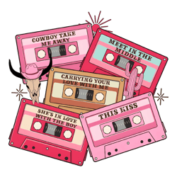 Country Music Cassettes Valentines PNG