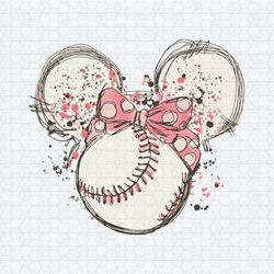 Retro Baseball Mom Disney Minnie PNG