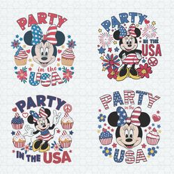 disney minnie mouse party in the usa svg png bundle