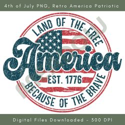 4th of july png, retro america patriotic