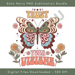 Boho Retro PNG Sublimation Bundle