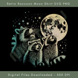 retro raccoon moon shirt svg png