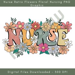 nurse retro flowers floral nursing png