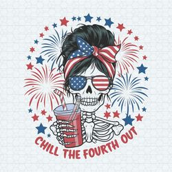 chill the fourth out skeleton messy bun png1