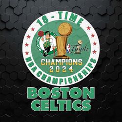 boston celtics 18 time nba championships 2024 svg