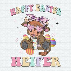 Cute Happy Easter Heifer Cow PNG