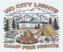 family adventure no city lights just camp fire nights svg