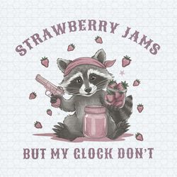 cute raccoon strawberry jams but my glock don't png