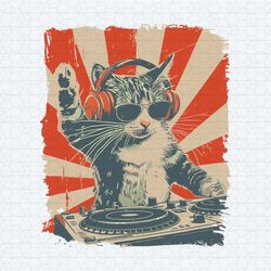 funny dj cat night party meme svg