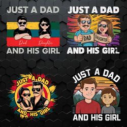 just a dad and his girls fathers day svg bundle