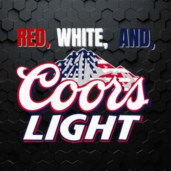 red white and coors light us mountain svg