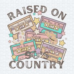 vintage raised on 90s country cassette svg