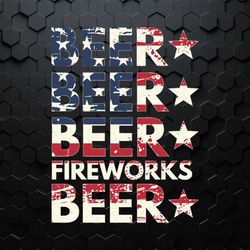 4th of july beer fireworks american flag svg