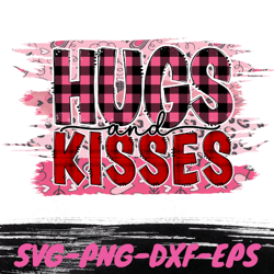 hugs kisses retro valentines day svg , retro valentine eps, groovy valentine dxf , varsity png