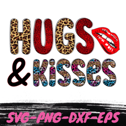 hugs and kisses retro valentines day svg , retro valentine eps, groovy valentine dxf , varsity png