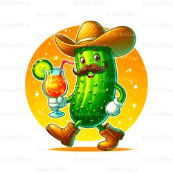 funny pickle dancing, funny cucumber png clipart, funny t-shirt design, sublimation design, pickle illustration