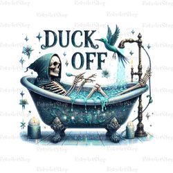 sarcastic skeleton sublimation design, funny skeleton with text duck off, funny tshirt design