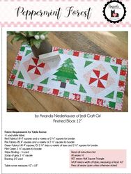 complimentary pdf: quilt pattern for a peppermint forest-themed table runner