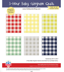 "3 hour baby gingham quilt pattern - pdf quick & cozy crafting"