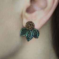 pdf tutorial flower earrings beaded flower pattern