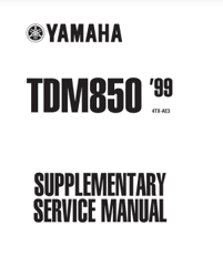 yamaha tdm850'99 4tx-ae3 service manual pdf