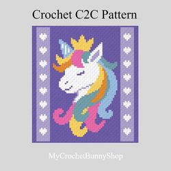 crochet c2c unicorn graphgan blanket pattern pdf download