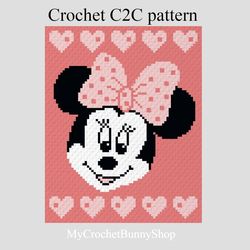 crochet c2c minnie mouse graphgan blanket pattern pdf download