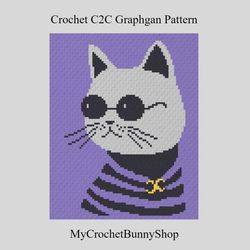 glamorous cat crochet c2c graphgan blanket pattern pdf download