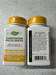 pack of two original picolinate nature's way chromium 100 capsules healthy new