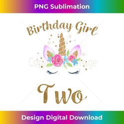 2nd birthday girl unicorn second birthday outfit - luxe sublimation png download - channel your creative rebel