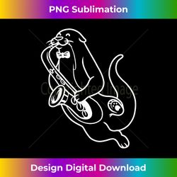 saxophone otter playing jazz music marching brass band - chic sublimation digital download - reimagine your sublimation pieces