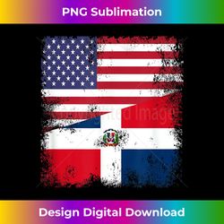half dominican flag  vintage usa - futuristic png sublimation file - chic, bold, and uncompromising