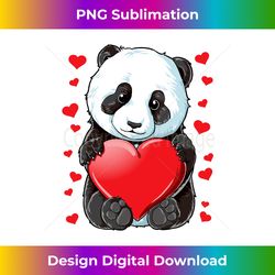 Panda Heart Valentines Day Boys Girls Bear Lover - Vibrant Sublimation Digital Download - Chic, Bold, and Uncompromising