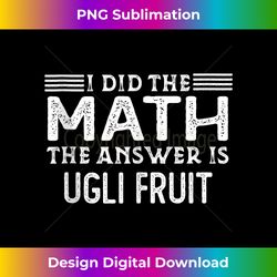 the answer is ugli fruit funny math teacher student - minimalist sublimation digital file - striking & memorable impressions