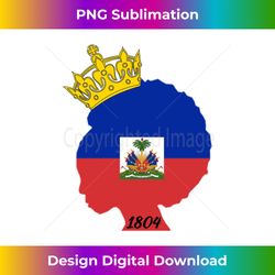 haitian afro queen 1804 haiti flag day crown - minimalist sublimation digital file - craft with boldness and assurance