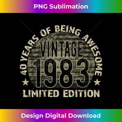 40th birthday men vintage 1983 40 years old army effect - sophisticated png sublimation file - immerse in creativity with every design