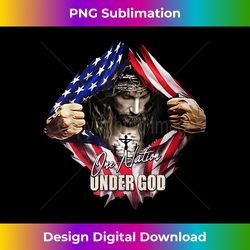 one nation under god jesus art us flag christian - artisanal sublimation png file - craft with boldness and assurance