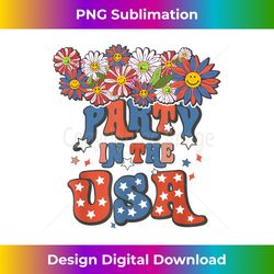 party in the usa vintage daisy flowers 4th of july patriotic - sleek sublimation png download - challenge creative boundaries