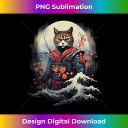 japanese samurai cat illustration ninja style - classic sublimation png file - chic, bold, and uncompromising