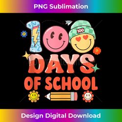 cute design happy 100th day of school teacher student - artisanal sublimation png file - chic, bold, and uncompromising