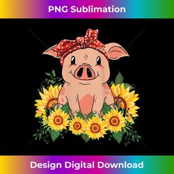 s cute pig bandana sunflower - futuristic png sublimation file - access the spectrum of sublimation artistry