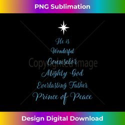 wonderful counselor bible scripture christmas christian tree - luxe sublimation png download - ideal for imaginative endeavors