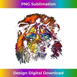 lion artwork sunglasses colourful art zoo animal lion - artisanal sublimation png file - elevate your style with intricate details